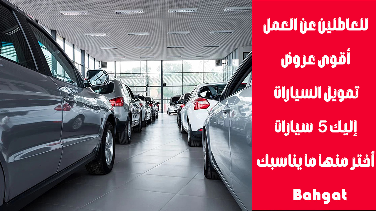 لمن بدون وظيفة.. إليك 5 سيارات بتمويل ميسر بدون فوائد وبإجراءات سريعة