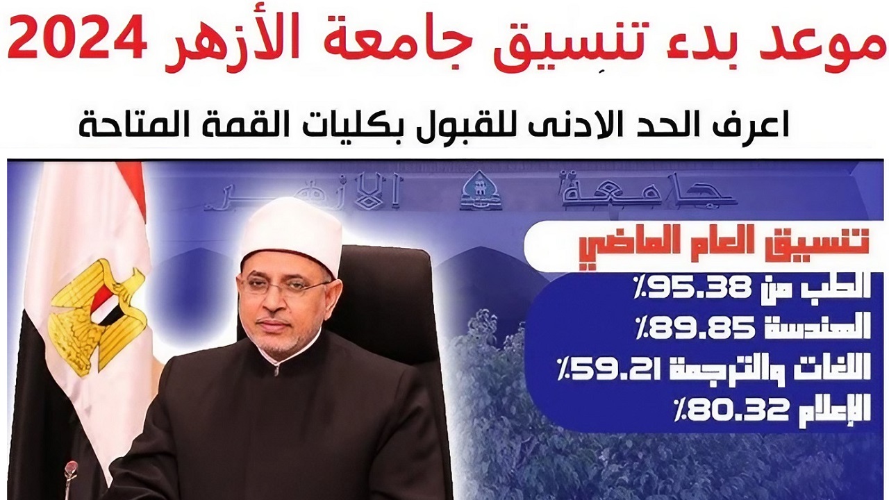 رسمياً.. إعلان موعد بدء تنسيق جامعة الأزهر 2025 ومؤشرات القبول لطلاب علمي وأدبي