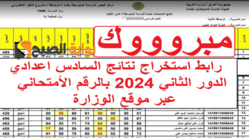 رابط استخراج نتائج السادس اعدادي الدور الثاني 2024 بالرقم الأمتحاني عبر موقع الوزارة 1