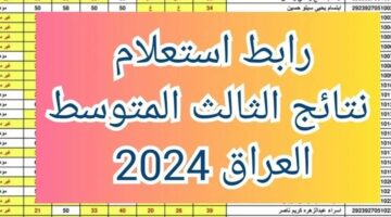 رابط استعلام نتائج الثالث المتوسط في العراق
