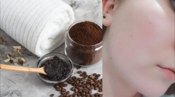 قناع النشا والقهوة