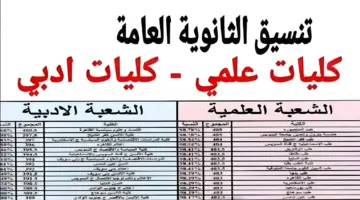 كليات تنسيق المرحلة الثالثة 2024