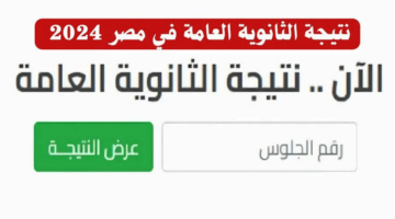 لينك نتيجة الثانوية العامة 2024 الدور الثاني 1 2