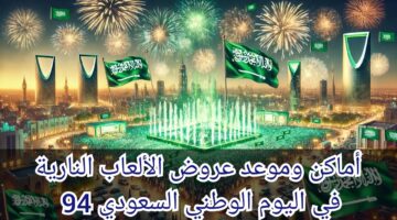 موعد عروض الألعاب النارية في اليوم الوطني السعودي