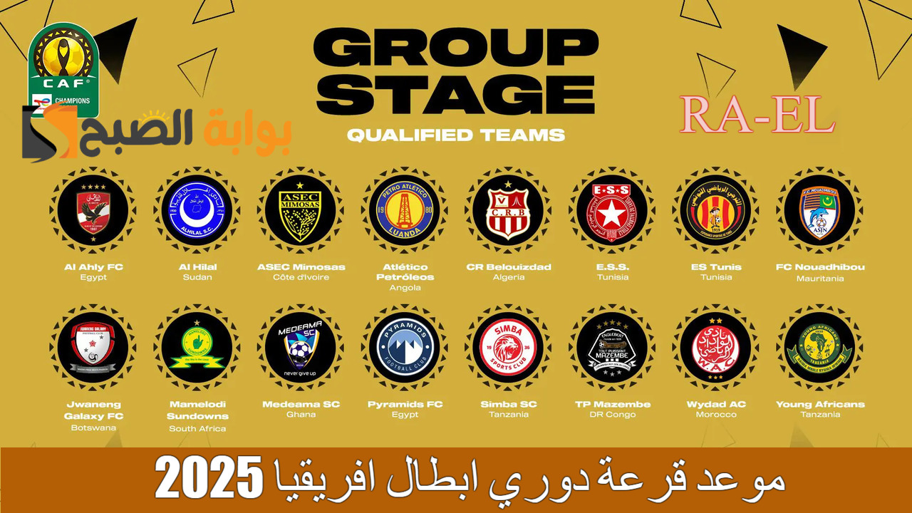 “كاف” يعلن رسميا عن موعد قرعة دوري ابطال افريقيا 2025 والكونفدرالية.. اكتشف الفرق المتأهله الآن