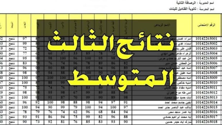 رابط epedu.gov.iq للاستخراج نتائج الثالث المتوسط 2025 دور اول بالعراق كل المحافظات 2 رابط epedu.gov.iq للاستخراج نتائج الثالث المتوسط 2025 دور اول بالعراق كل المحافظات