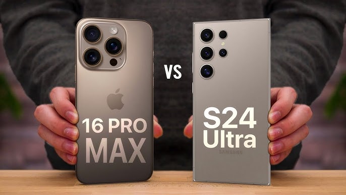 مقارنة العمالقة.. مقارنة نارية بين هاتف iPhone 16 Pro Max وهاتف Galaxy S 24 Ultra في المواصفات والسعر.. أيهما أفضل؟