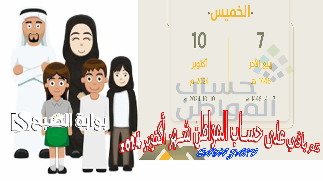 بالتاريخ "الهجري والميلادي".. كم باقي على حساب المواطن شهر أكتوبر 2024 الدفعة 83 هل تم تأجيل الصرف؟؟ 2 بالتاريخ “الهجري والميلادي”.. كم باقي على حساب المواطن شهر أكتوبر 2024 الدفعة 83 هل تم تأجيل الصرف؟؟