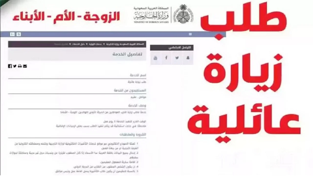 برقم الطلب.. خطوات الاستعلام عن طلب زيارة عائلية 1446 منصة إنجاز