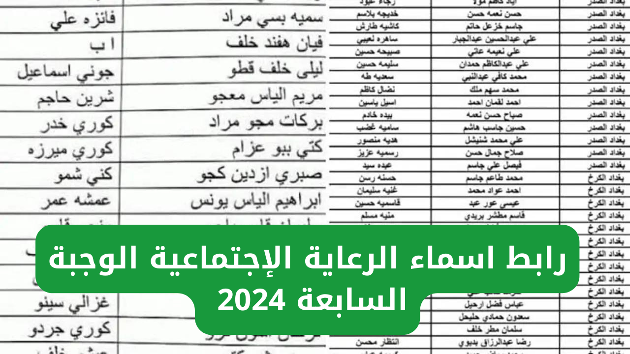 لينك الاستعلام عن أسماء الرعاية الاجتماعية الوجبة السابعة 2024 في العراق 2 لينك الاستعلام عن أسماء الرعاية الاجتماعية الوجبة السابعة 2024 في العراق
