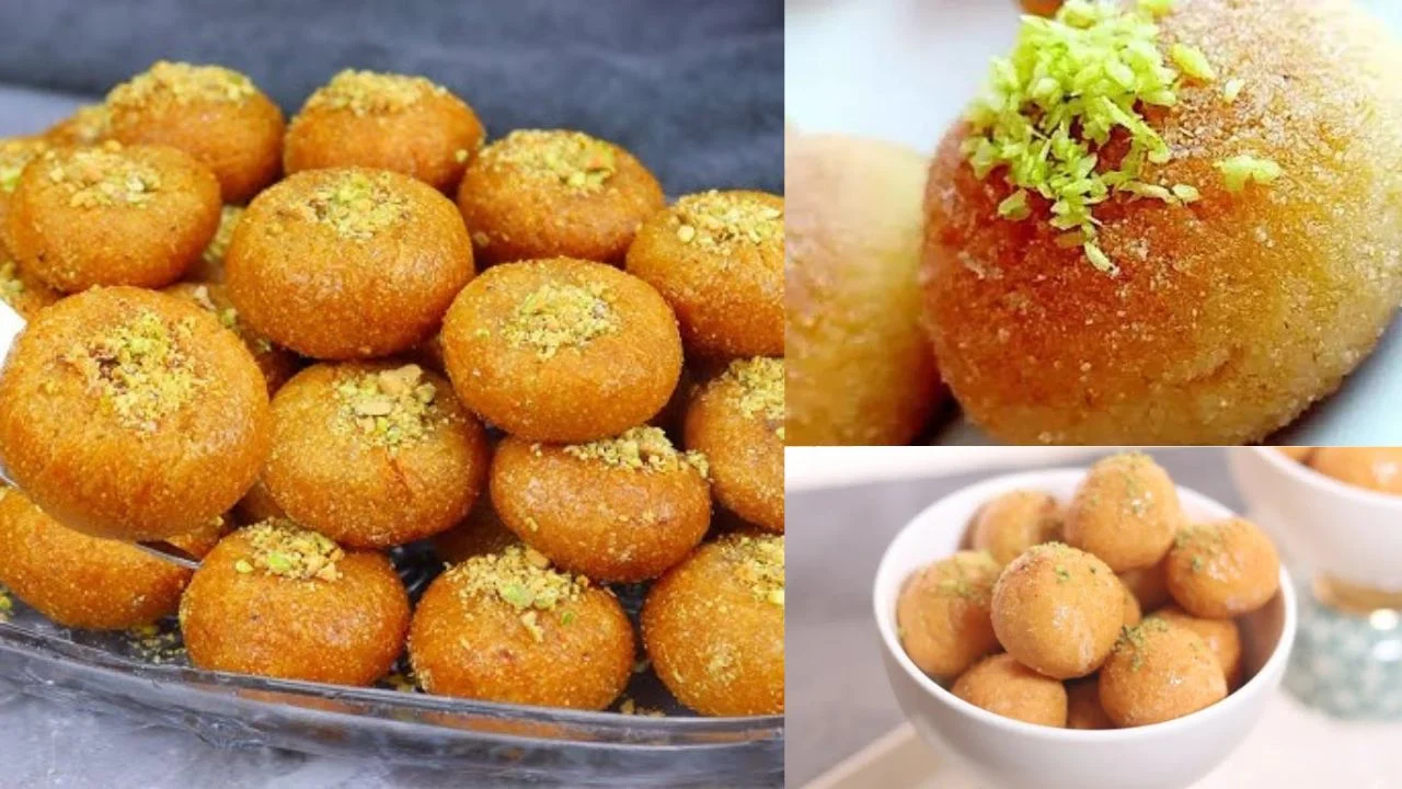 وصفة حلوى خرافة طعمها رائع وطريقتها سهلة كرات السميد المعسلة بالمنزل بالخطوات