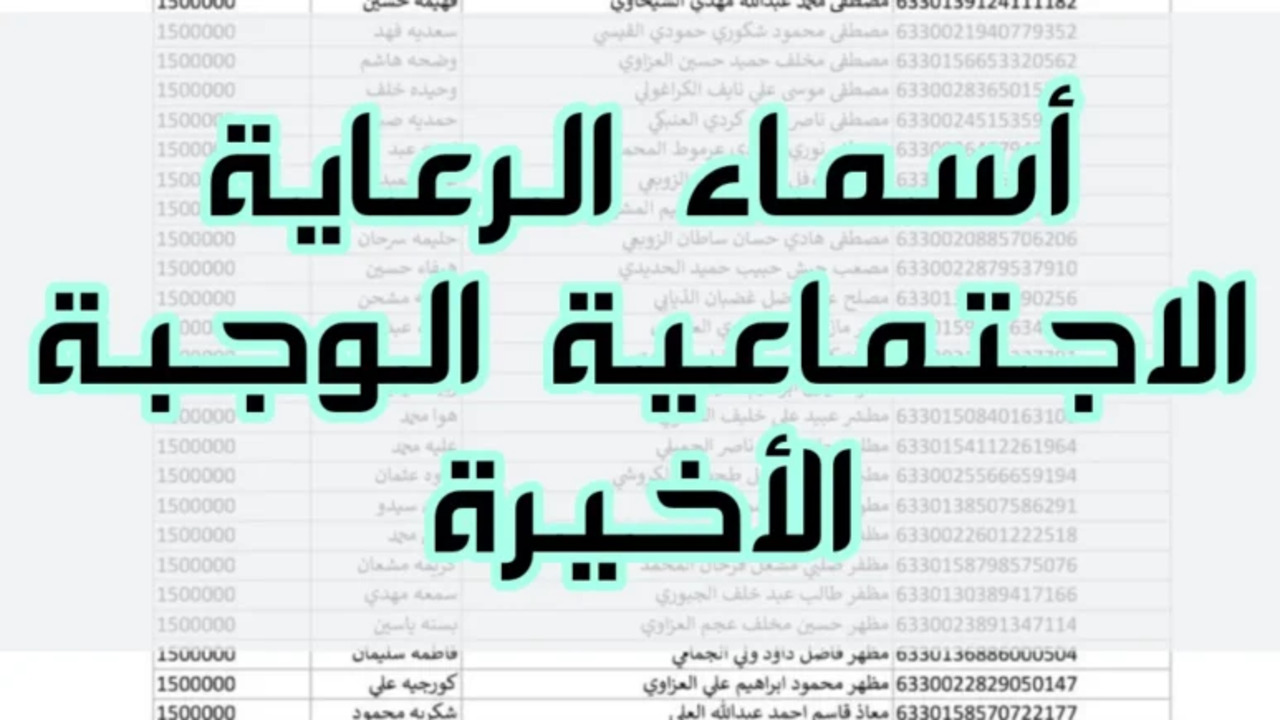 كشوفات اسماء المشمولين في الرعاية الاجتماعية 2024 بالعراق من موقع وزارة العمل العراقية 2 كشوفات اسماء المشمولين في الرعاية الاجتماعية 2024 بالعراق من موقع وزارة العمل العراقية