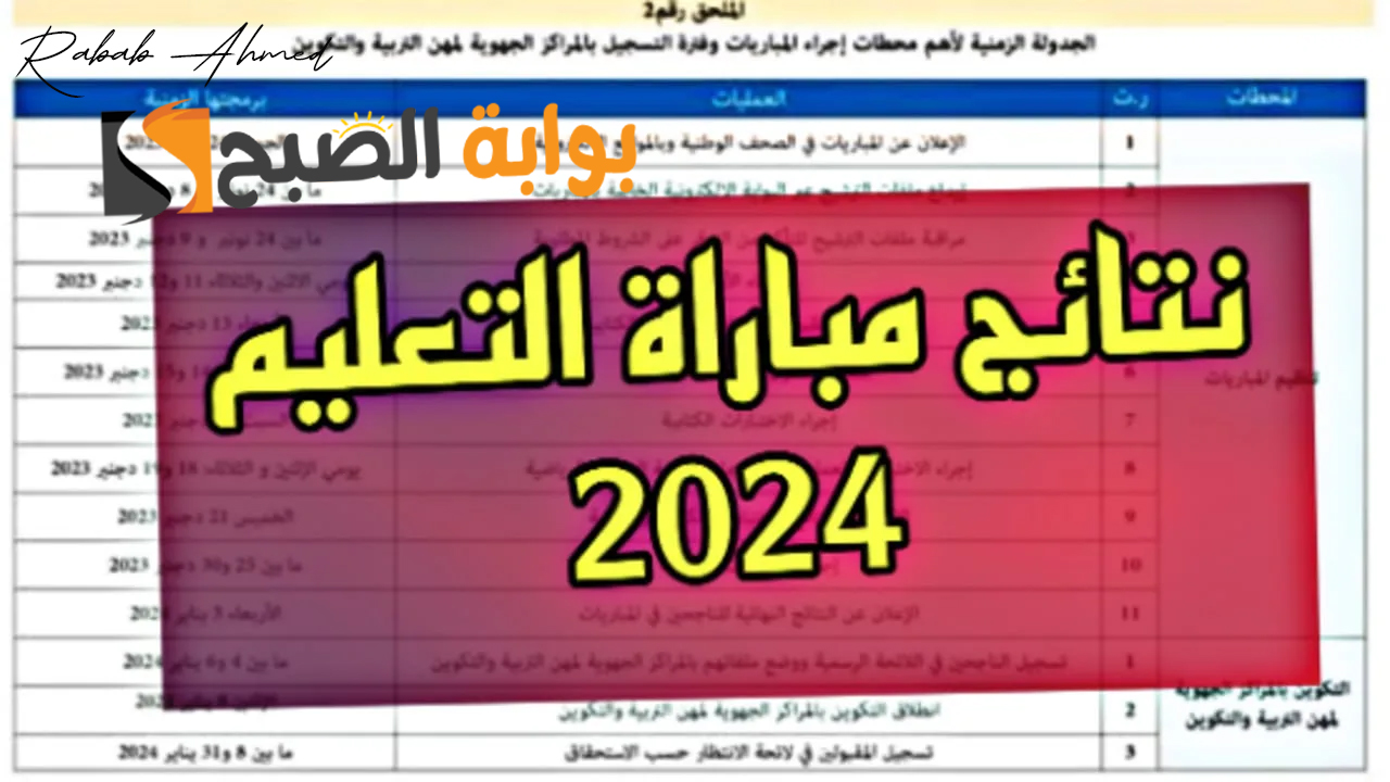 رابط نتائج مباراة التعليم الكتابي 2024 بالمغرب دورة أكتوبر وشروط التقديم عبر وزارة التربية الوطنية