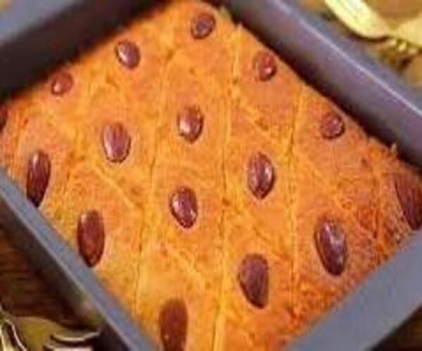 طريقة عمل البسبوسة المكرملة في البيت