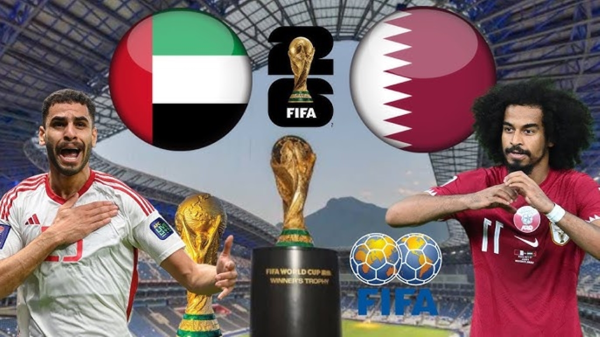 القنوات الناقلة لمباراة الامارات وقطر اليوم تصفيات كأس العالم 2026 الأسيوية ومعلق المباراة 5 القنوات الناقلة لمباراة الامارات وقطر اليوم تصفيات كأس العالم 2026 الأسيوية ومعلق المباراة
