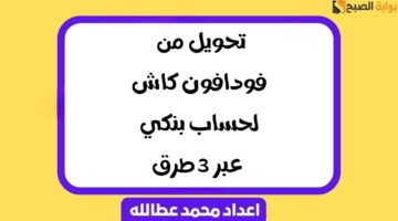 تحويل من فودافون كاش لحساب بنكي