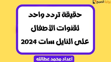 حقيقة تردد واحد لقنوات الأطفال على النايل سات 2024