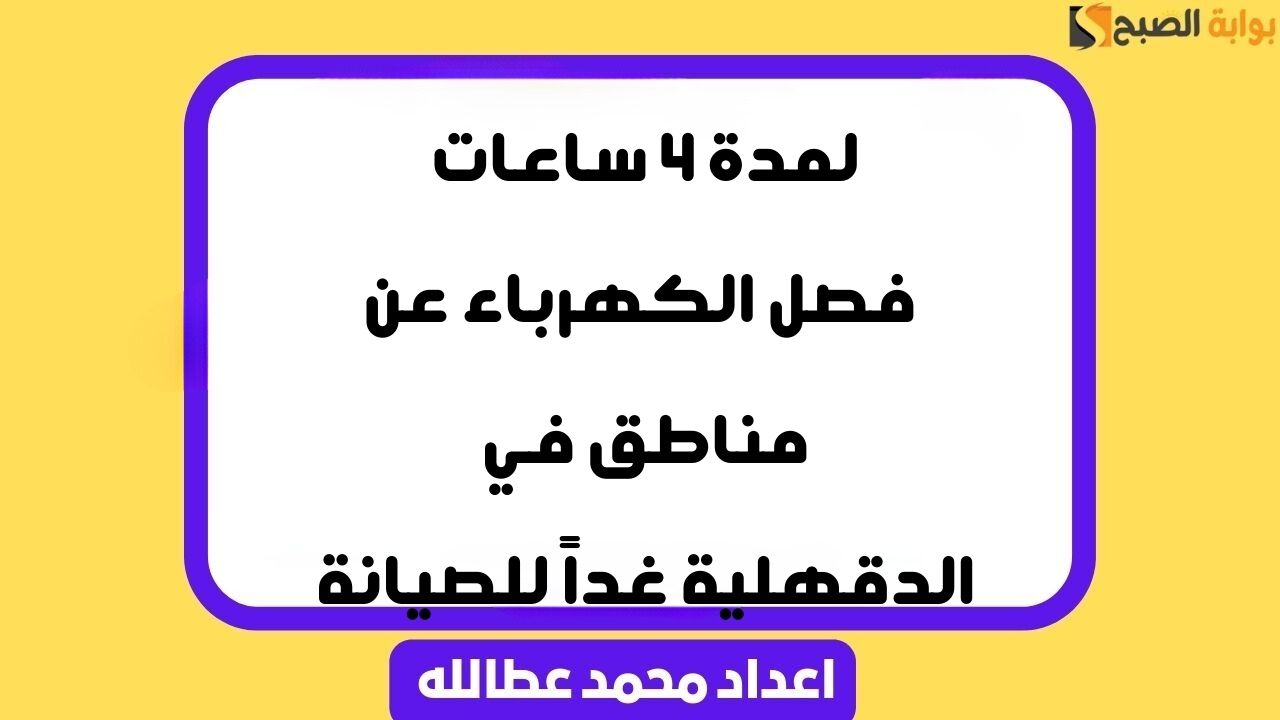 لمدة 4 ساعات فصل الكهرباء عن مناطق في الدقهلية غداً للصيانة