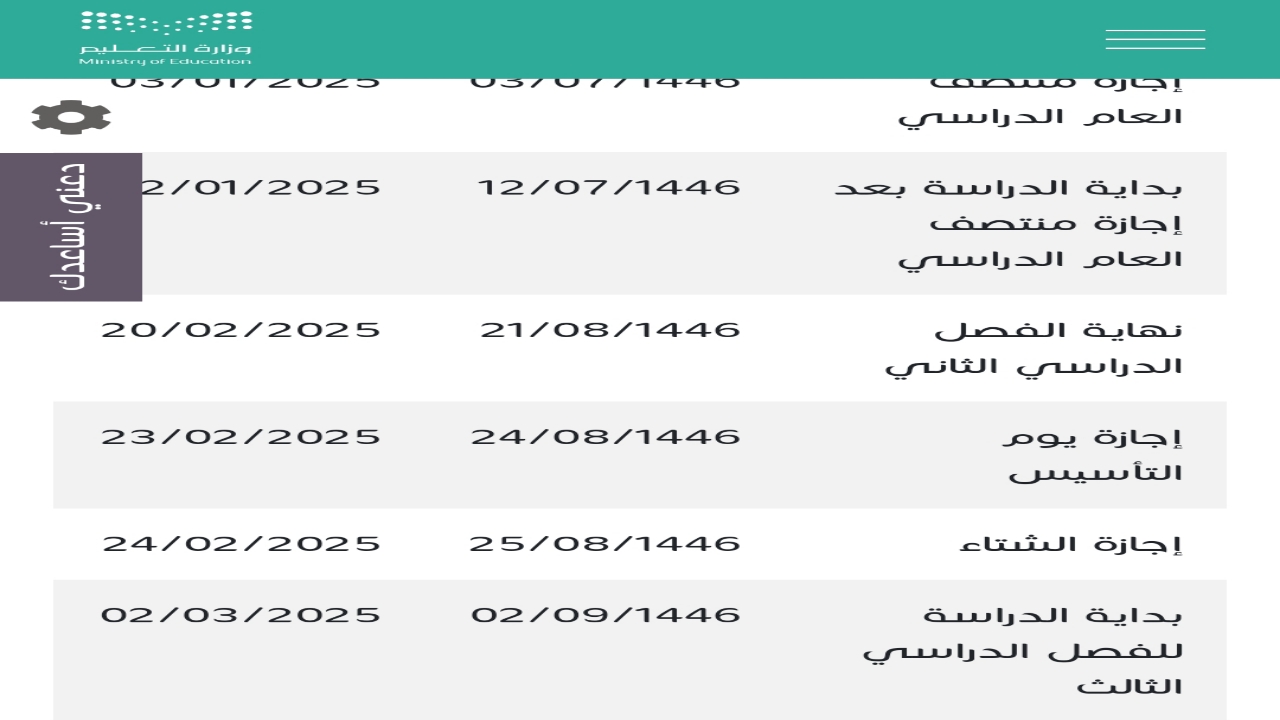 “إجازات المدارس “.. جدول الاجازات المطولة في السعودية 1446 الفصل الدراسي الثاني وموعد العودة للدراسة من جديد