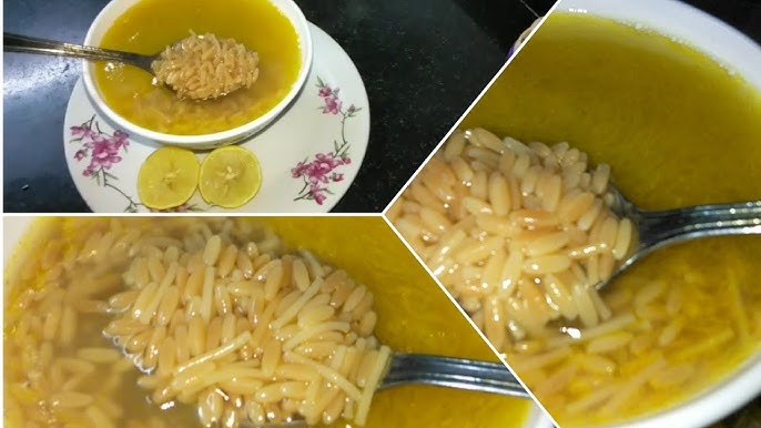 طريقة عمل شوربة لسان العصفور مثل المطاعم من غير ما تعجن