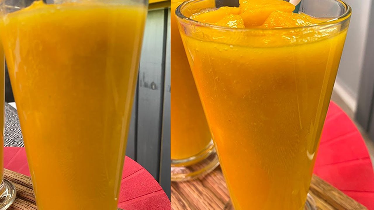 طريقة عمل عصير المانجا بالجزر مثل محلات العصائر والكافيهات بمذاق لذيذ ورائع بكل سهولة
