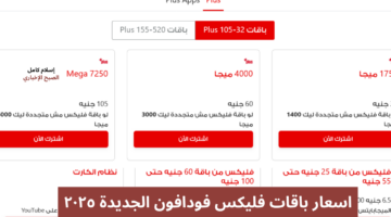 اسعار باقات فليكس فودافون الجديدة ٢٠٢٥