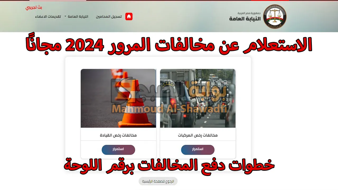 “مجانًا” الاستعلام عن مخالفات المرور 2024 إلكترونيًا.. وخطوات دفع المخالفات برقم اللوحة