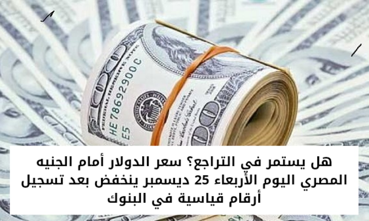 هل يستمر في التراجع؟ سعر الدولار أمام الجنيه المصري اليوم الأربعاء 25 ديسمبر ينخفض بعد تسجيل أرقام قياسية في البنوك