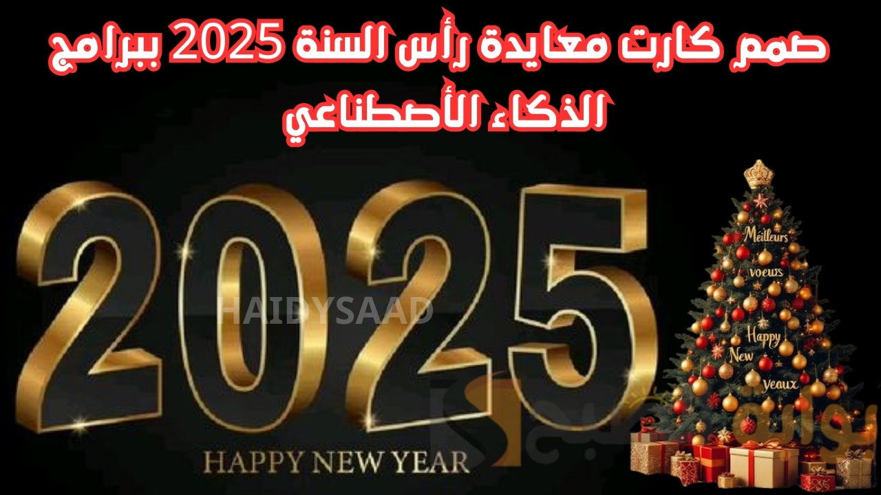باسمك وصورتك.. صمم كارت معايدة رأس السنة 2025 ببرامج الذكاء الاصطناعي Happy New Year 2025 وأجمل رسائل التهنئة