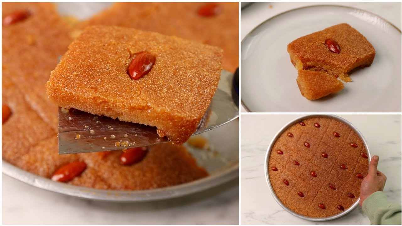 طريقة عمل البسبوسة المرملة اللذيذة والطعم أحلى من الجاهزة بكتير