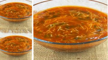 طريقة عمل شوربة الشعيرية بالطماطم صحية ومغذية أحلي من المطاعم