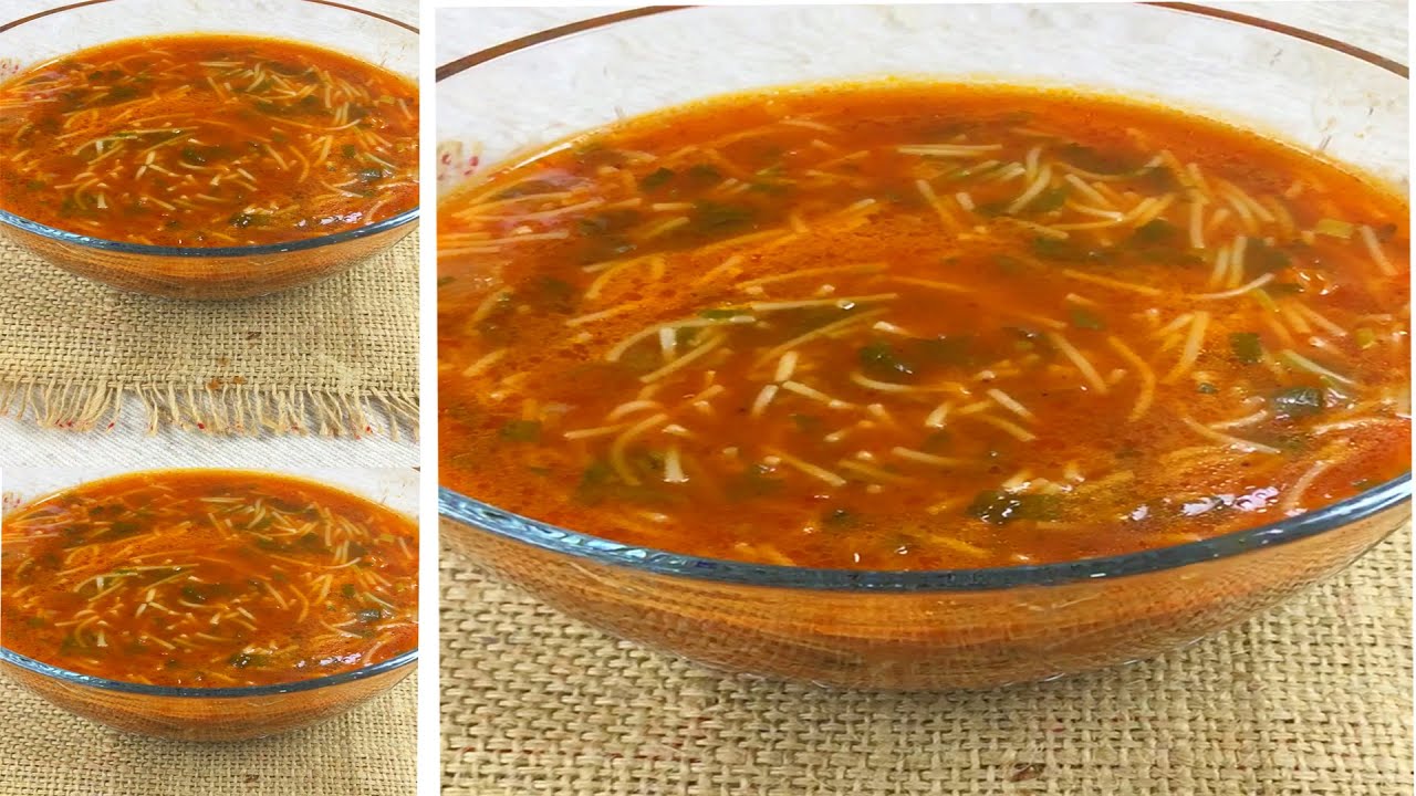 طريقة عمل شوربة الشعيرية بالطماطم صحية ومغذية أحلي من المطاعم 7 طريقة عمل شوربة الشعيرية بالطماطم صحية ومغذية أحلي من المطاعم