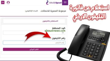 فاتورة التليفون الارضي