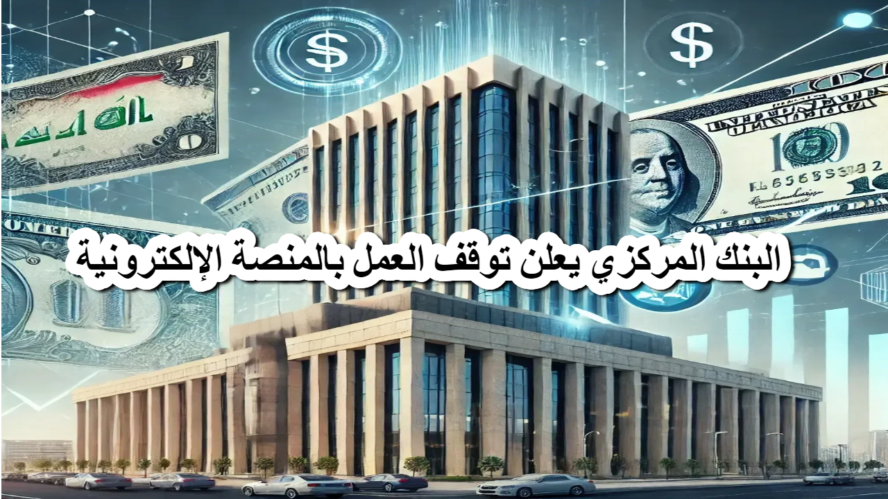 البنك المركزي العراقي يعلن توقف العمل بالمنصة الإلكترونية تفاصيل هامة