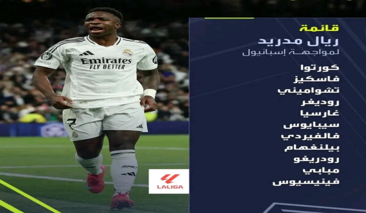 تشكيلة ريال مدريد ضد اسبانيول الرسمية Espanyol Vs Real Madrid في الدوري الاسباني الممتاز 2025 والقنوات الناقلة