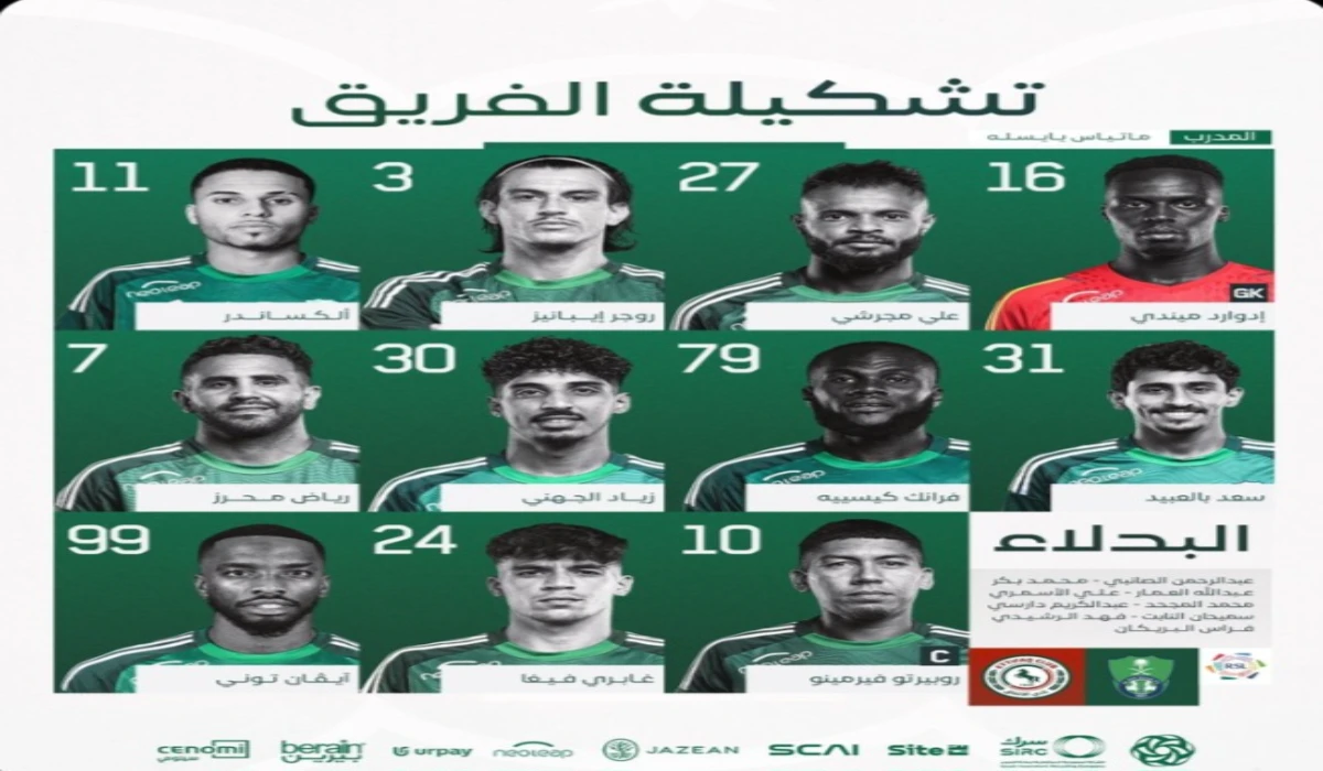 تشكيلة الأهلي ضد الاتفاق الرسمية في دوري روشن السعودي 2025 ومعلق اللقاء