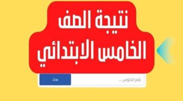 استعلام نتيجة الصف الخامس الابتدائي 2025