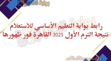 الموقع الرسمي للوزارة. رابط بوابة التعليم الأساسي للاستعلام عن نتيجة الترم الأول 2025 القاهرة فور ظهورها