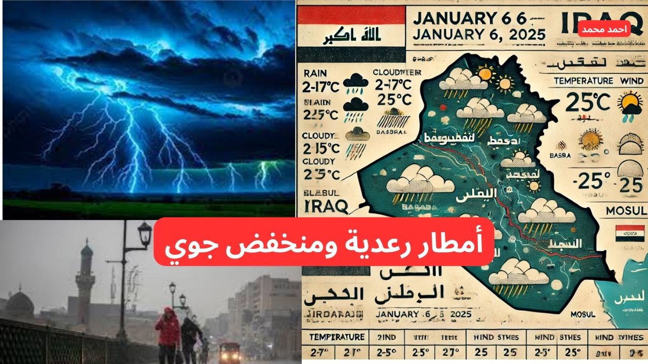 أمطار رعدية ومنخفض جوي .. تحذيرات شديدة اللهجة من الأرصاد بشأن حالة الطقس وضرورة أخذ الاحتياطات اللازمة.. طقس العراق 5 أمطار رعدية ومنخفض جوي .. تحذيرات شديدة اللهجة من الأرصاد بشأن حالة الطقس وضرورة أخذ الاحتياطات اللازمة.. طقس العراق