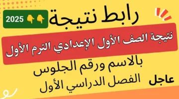 لينك استعلام نتيجة الصف الأول الإعدادي 2025 الترم الأول بالاسم ورقم الجلوس فور ظهورها