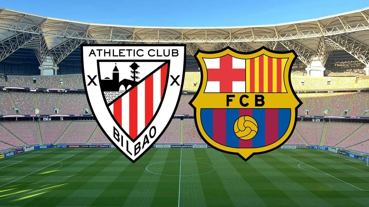 موعد مباراة برشلونة وأتلتيك بيلباو Barcelona vs Athletic Club في كأس السوبر الإسباني 2025 والقنوات الناقلة 2 موعد مباراة برشلونة وأتلتيك بيلباو Barcelona vs Athletic Club في كأس السوبر الإسباني 2025 والقنوات الناقلة
