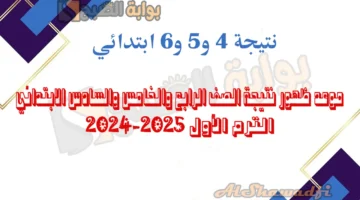 نتائج 4 و5 و6 ابتدائي. موعد ظهور نتيجة الصف الرابع والخامس والسادس الابتدائي 2025 برقم الجلوس في 27 محافظة