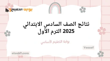 نتائج الصف السادس الابتدائي 2025 eduserv.cairo .gov .eg