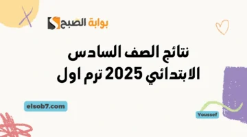 نتائج الصف السادس الابتدائي 2025 بالاسم ورقم الجلوس
