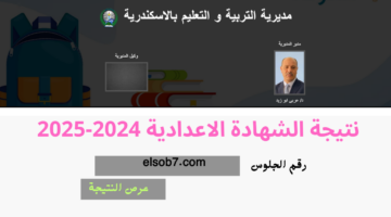 نتيجة الشهادة الاعدادية الاسكندرية برقم اجلوس 2025