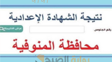 نتيجة الصف الثالث الإعدادي ترم أول 2025 محافظة المنوفية