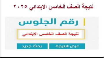 نتيجة الصف الخامس الابتدائي 2025