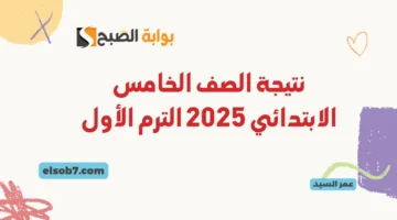 نتيجة الصف الخامس الابتدائي 2025 ترم اول