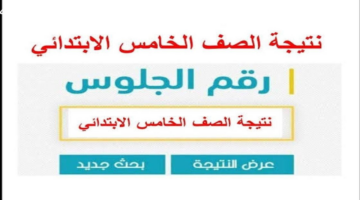 نتيجة الصف الخامس الابتدائي بالاسم ورقم الجلوس 2025 في جميع المحافظات