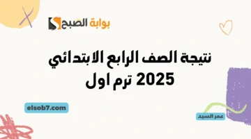 نتيجة الصف الرابع الابتدائي 2025 جميع المحافظات